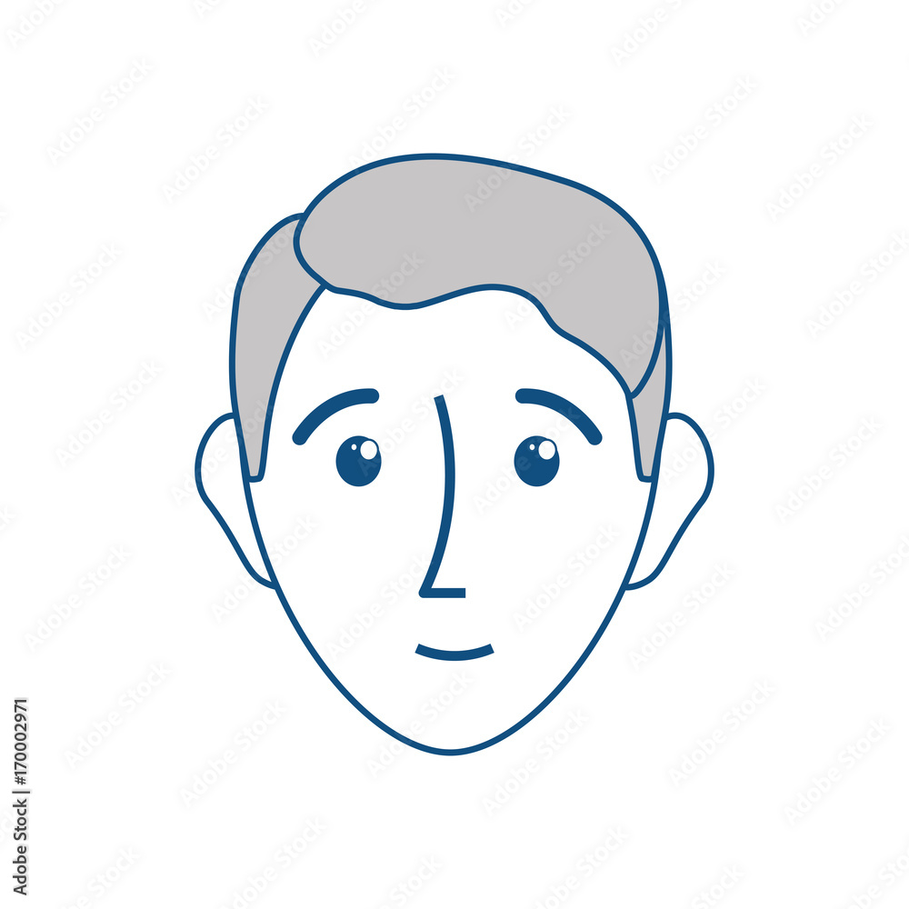 cartoon man face icon over white background vector illustration