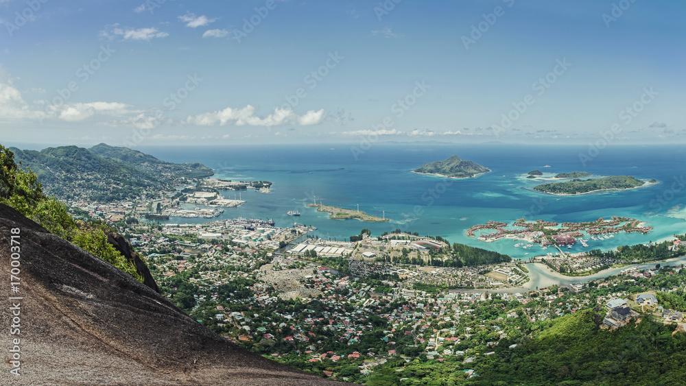 Great view from the mountain on the Seychelles