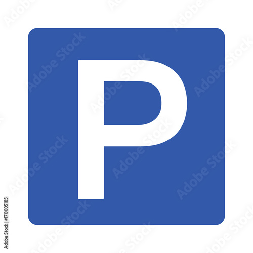 Parking or park sign for cars / vehicles with capital P flat vector icon for apps and websites