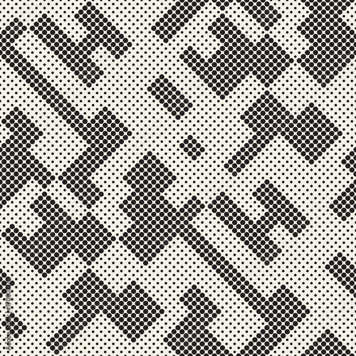 Modern Stylish Halftone Texture. Endless Abstract Background With Random Size Circles. Vector Seamless Pattern.