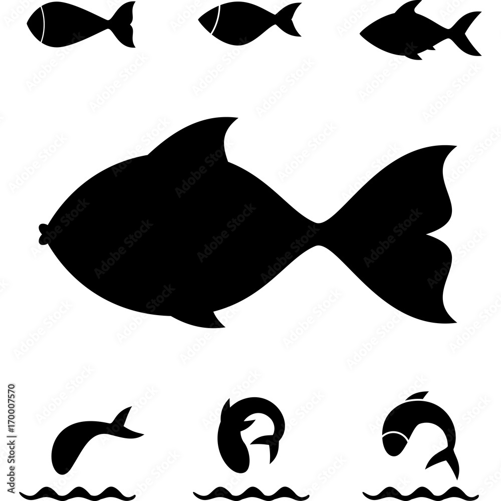 Obraz premium Fish icon or logo