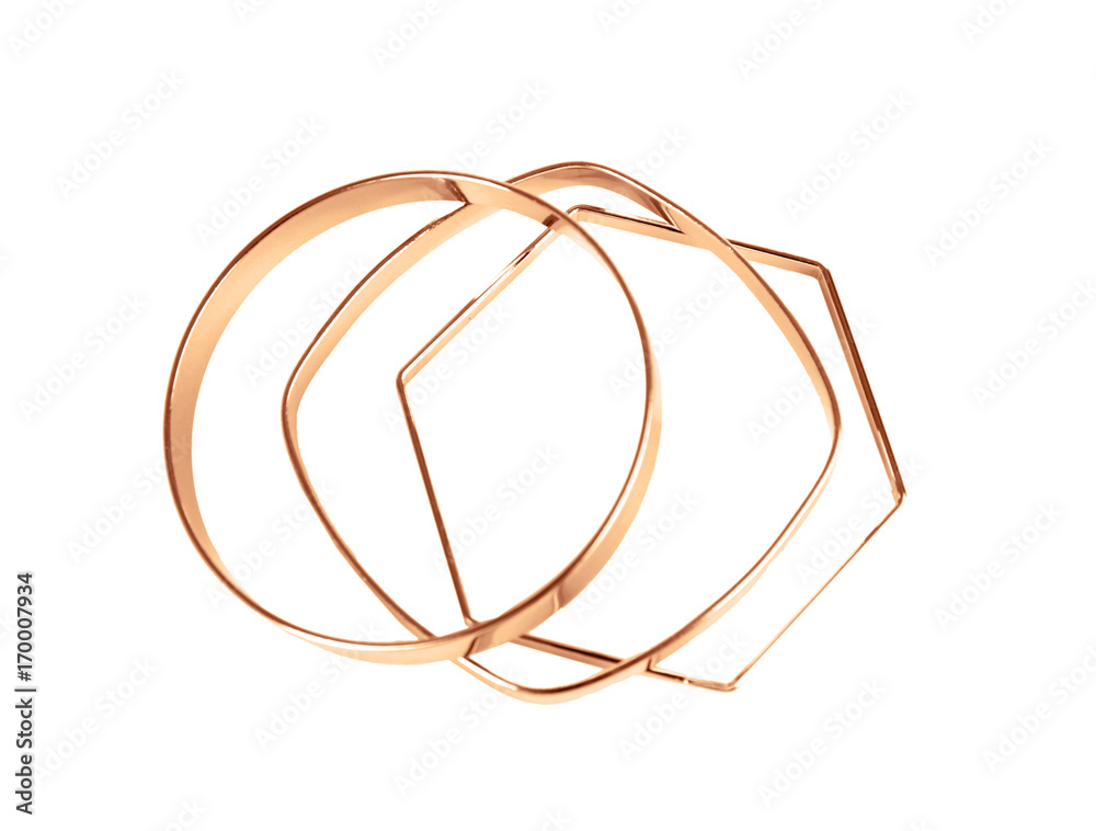 Cute geometric bracelets isolated on white