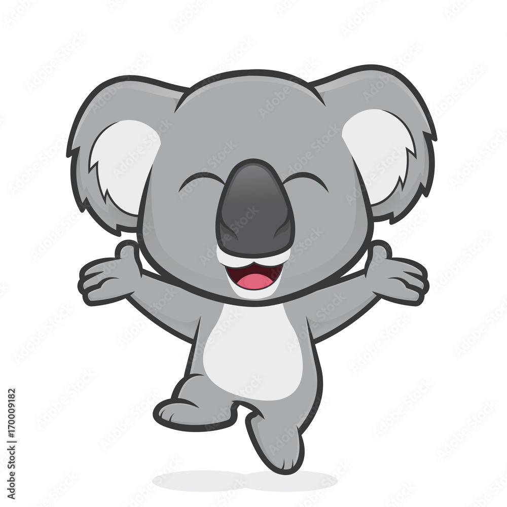 Naklejka premium Happy koala jumping