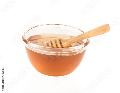Wooden honey dipper with honey