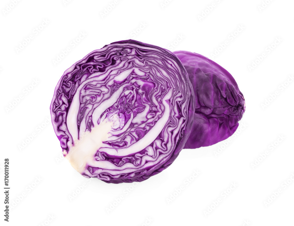 Purple cabbage isolated on white background Purple cabbage isolated on white background
