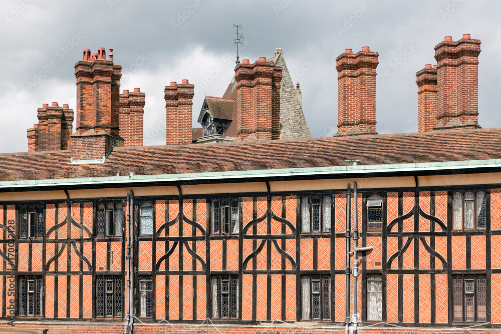 Εκτύπωση καμβά Brick chimney at buildings near Windsor Castle in England