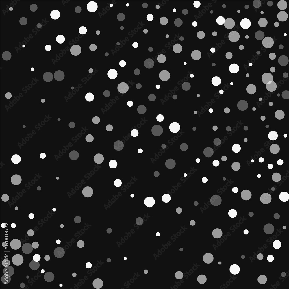 Falling white dots. Random scatter with falling white dots on black background. Vector illustration. Falling white dots. Random scatter with falling white dots on black background. Vector illustration.