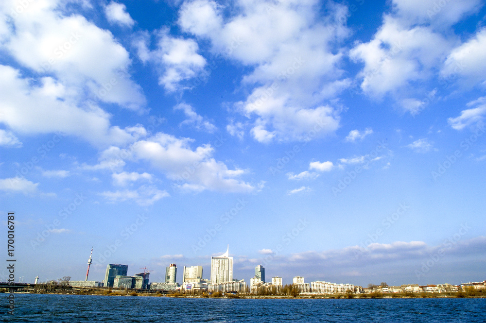 Wien, Donaucity, blaue Donau, Österreich, 22. Bezirk Wien, Donaucity, blaue Donau, Österreich, 22. Bezirk
