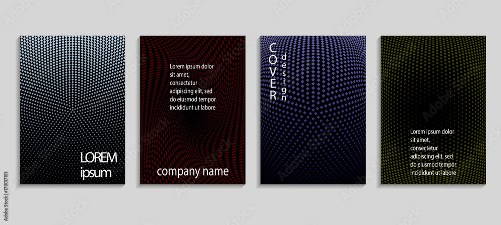 Minimalistic abstract vector halftone cover design template. Future geometric background. Vector templates for placards, banners, flyers, presentations and reports Minimalistic abstract vector halftone cover design template. Future geometric background. Vector templates for placards, banners, flyers, presentations and reports