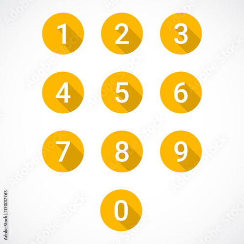 Set of 0-9 numbers
