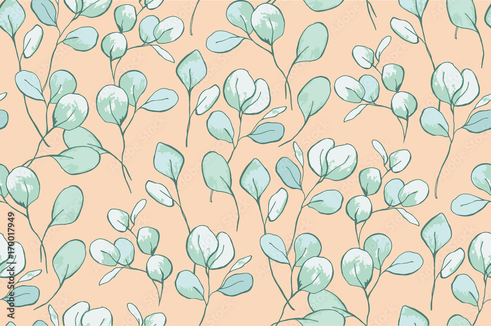Fototapeta premium Bright azure in the leaves of eucalyptus 
