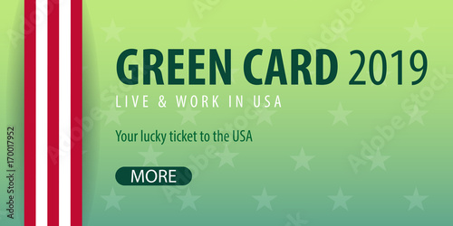 Green Card Lottery banner. Immigration and Visa to the USA.