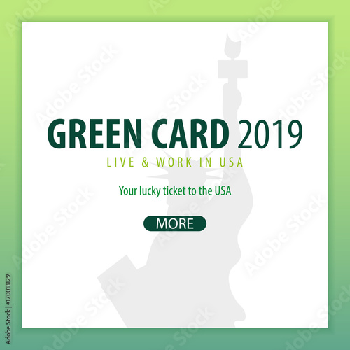 Green Card Lottery banner. Immigration and Visa to the USA.