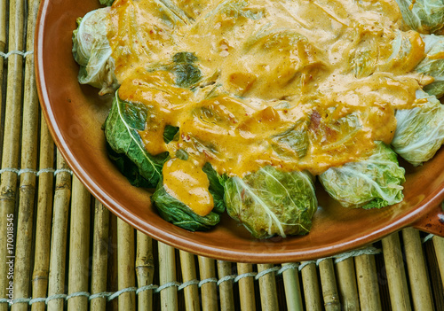 Indian stuffed  curry cabbage photo