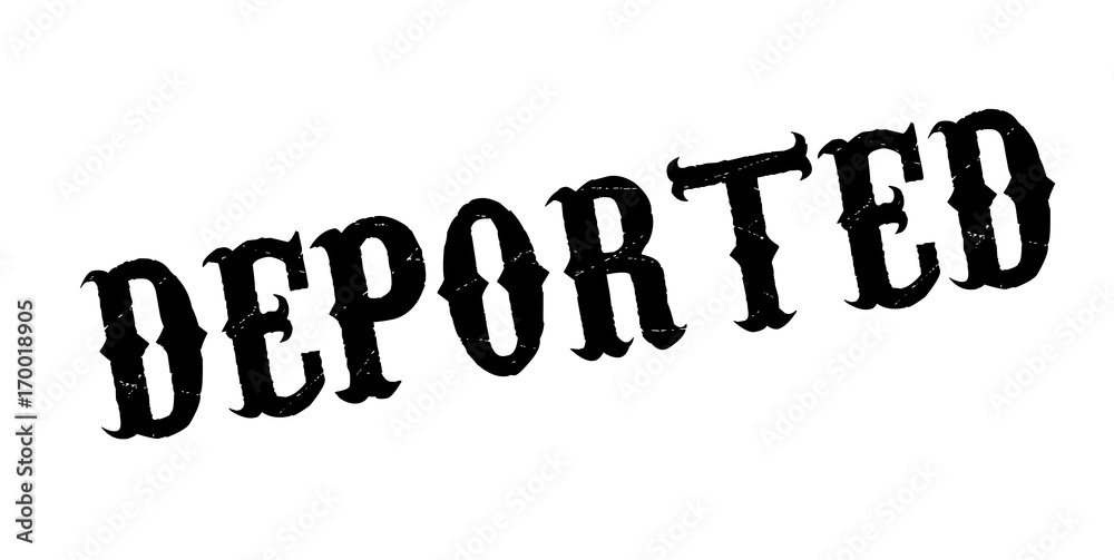 Deported rubber stamp. Grunge design with dust scratches. Effects can be easily removed for a clean, crisp look. Color is easily changed. Deported rubber stamp. Grunge design with dust scratches. Effects can be easily removed for a clean, crisp look. Color is easily changed.