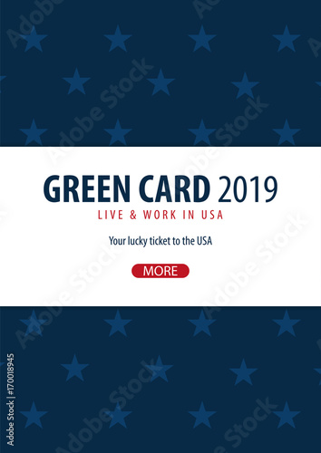 Green Card Lottery banner. Immigration and Visa to the USA.
