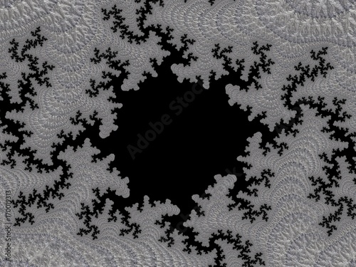 Silver fractal created in 3d. Rich look to decorate any card, vignette, invitation letter, background for website or social networks.