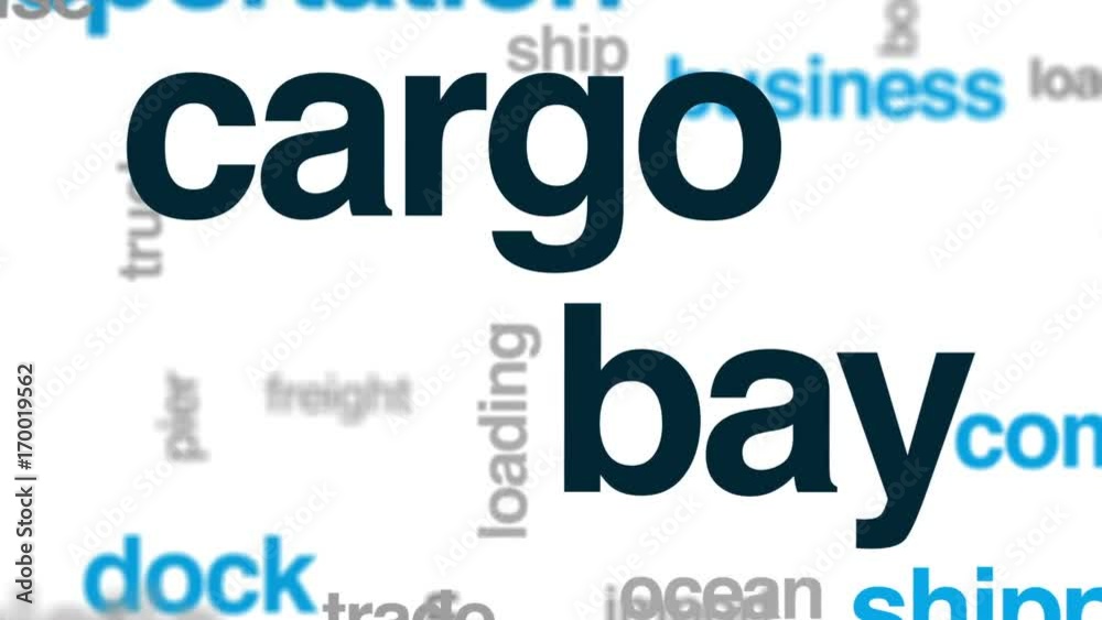 Cargo bay animated word cloud, text design animation. Cargo bay animated word cloud, text design animation.