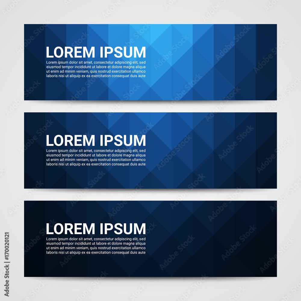 Web banner, Header layout template, Abstract blue geometric pattern background - Vector