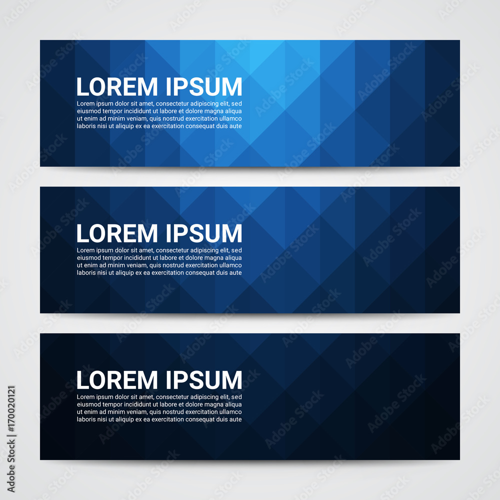 Fototapeta premium Web banner, Header layout template, Abstract blue geometric pattern background - Vector