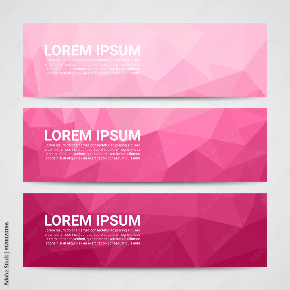 Web banner, Header layout template, Abstract pink geometric pattern background - Vector