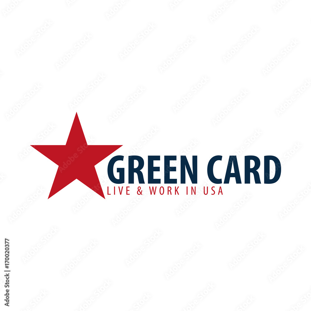 Green Card Lottery logo or emblem. Immigration and Visa to the USA.