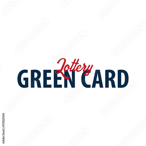 Green Card Lottery logo or emblem. Immigration and Visa to the USA.
