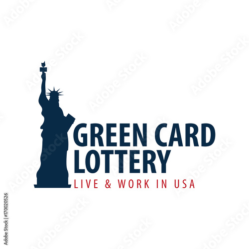 Green Card Lottery logo or emblem. Immigration and Visa to the USA.