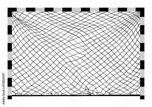 Soccer goal vector. Handball vector construction with net. Footsal goal. 