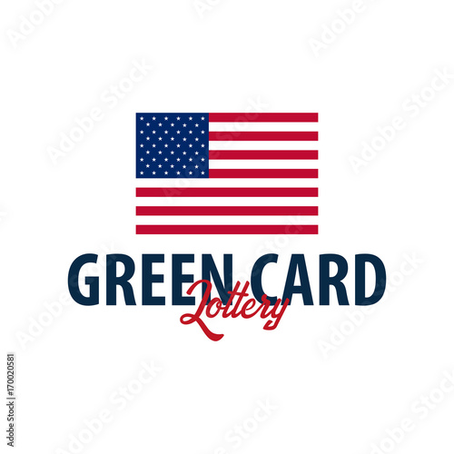 Green Card Lottery logo or emblem. Immigration and Visa to the USA.