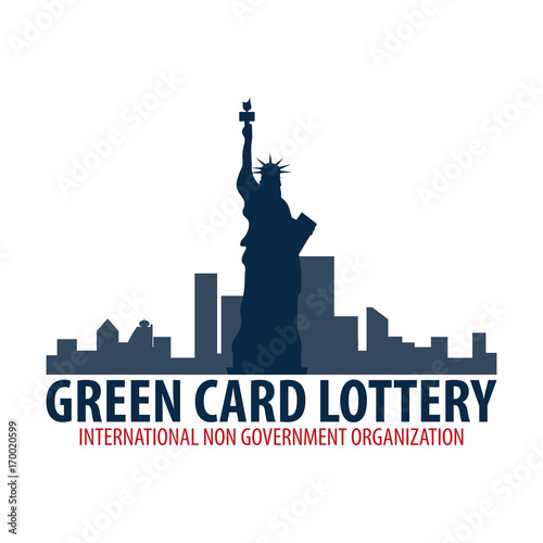 Green Card Lottery logo or emblem. Immigration and Visa to the USA.