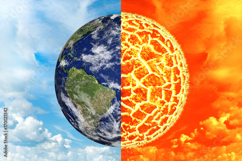 Planet Earth -  ecology concept, global warming concept, the effect of environment climate change. Elements of this image furnished by NASA
