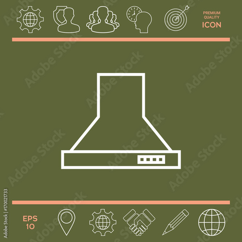 Kitchen hood linear icon