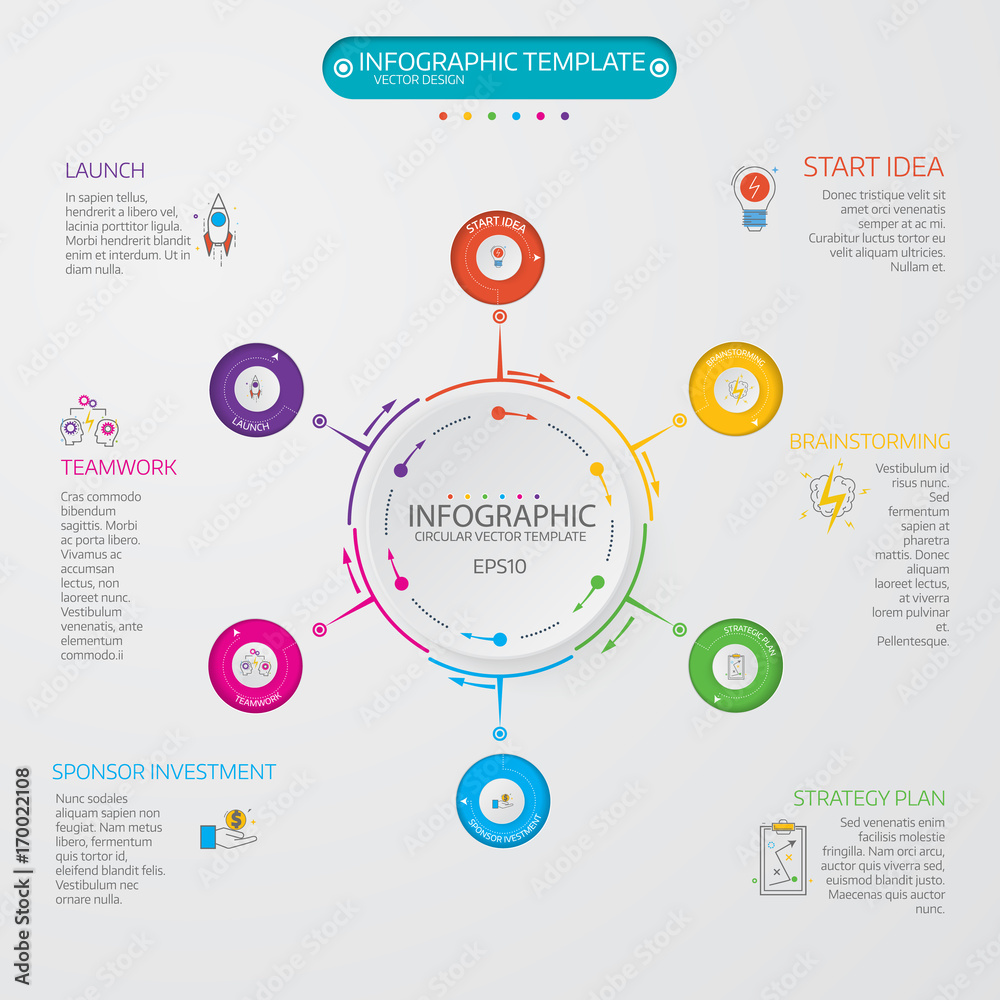 Business data visualization. Process chart. Abstract elements of graph ...