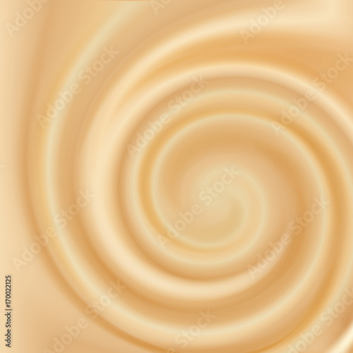  Swirling creamy caramel texture