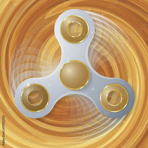 white Hand spinner with motion blur effect.