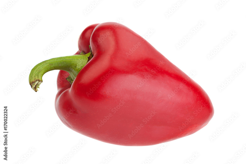 Red sweet pepper on white