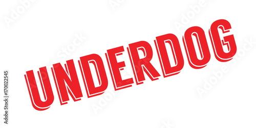 Underdog rubber stamp. Grunge design with dust scratches. Effects can be easily removed for a clean, crisp look. Color is easily changed.