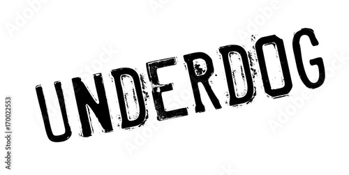 Underdog rubber stamp. Grunge design with dust scratches. Effects can be easily removed for a clean, crisp look. Color is easily changed.