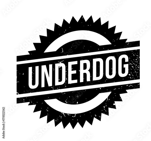 Underdog rubber stamp. Grunge design with dust scratches. Effects can be easily removed for a clean, crisp look. Color is easily changed.