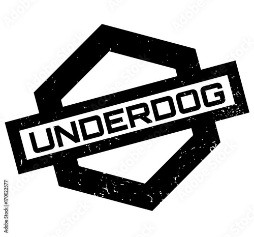 Underdog rubber stamp. Grunge design with dust scratches. Effects can be easily removed for a clean, crisp look. Color is easily changed.
