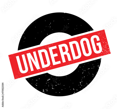 Underdog rubber stamp. Grunge design with dust scratches. Effects can be easily removed for a clean, crisp look. Color is easily changed.