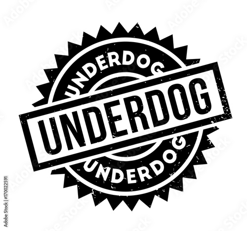 Underdog rubber stamp. Grunge design with dust scratches. Effects can be easily removed for a clean, crisp look. Color is easily changed.