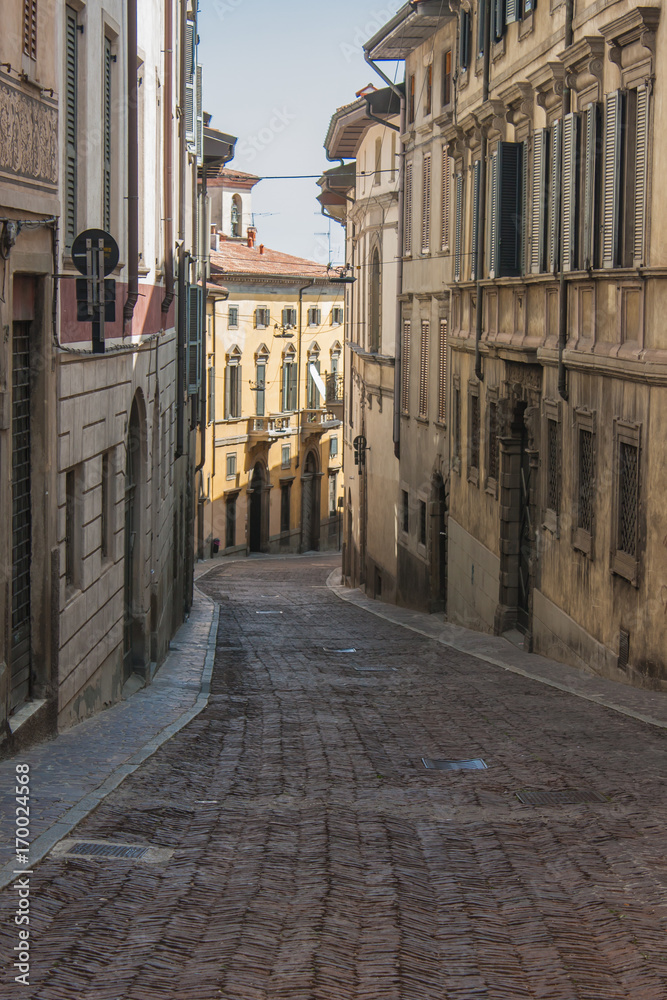 Bergamo, Italy, The Old city. One of the beautiful city in Italy. Pignolo street