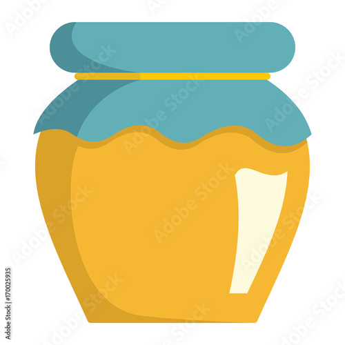 Jar of honey icon in flat style vector illustration for design and web
