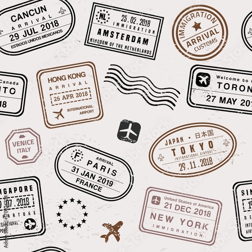 Travel stamp background