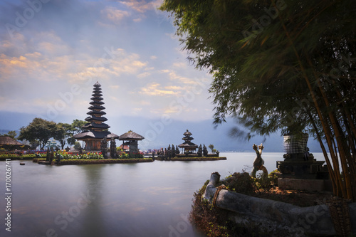 Pura Ulun Danu Brantan temple in a lake, Bali