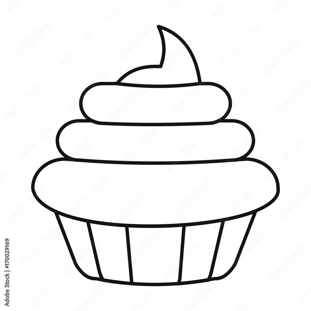 Cake icon in outline style vector illustration for design and web isolated Cake icon in outline style vector illustration for design and web isolated