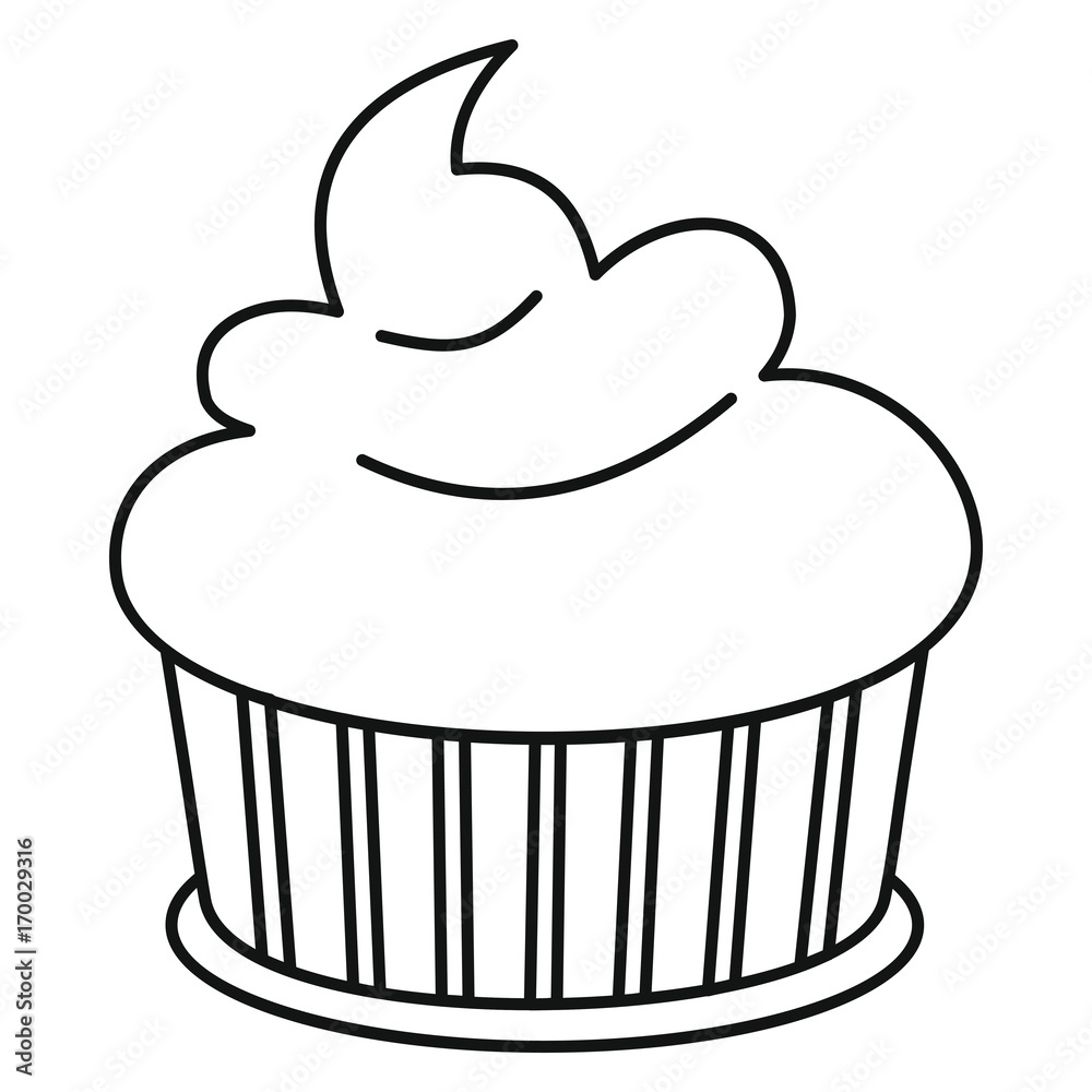 Cupcake icon in outline style vector illustration for design and web isolated Cupcake icon in outline style vector illustration for design and web isolated