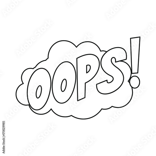 Comic bubble speech icon in outline style vector illustration for design and web